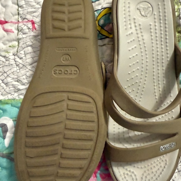CROCS Women's tan  Slide Sandals - Picture 2 of 4